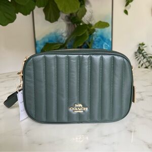 NWT Coach Jes Crossbody w Puffy Linear Quilting C1569 Amazon Green Nappa Leather